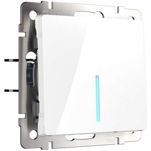 Выключатель с подсветкой без рамки Werkel 1-кл. белый глянцевый фото Выключатель с подсветкой без рамки Werkel 1-кл. белый глянцевый картинка